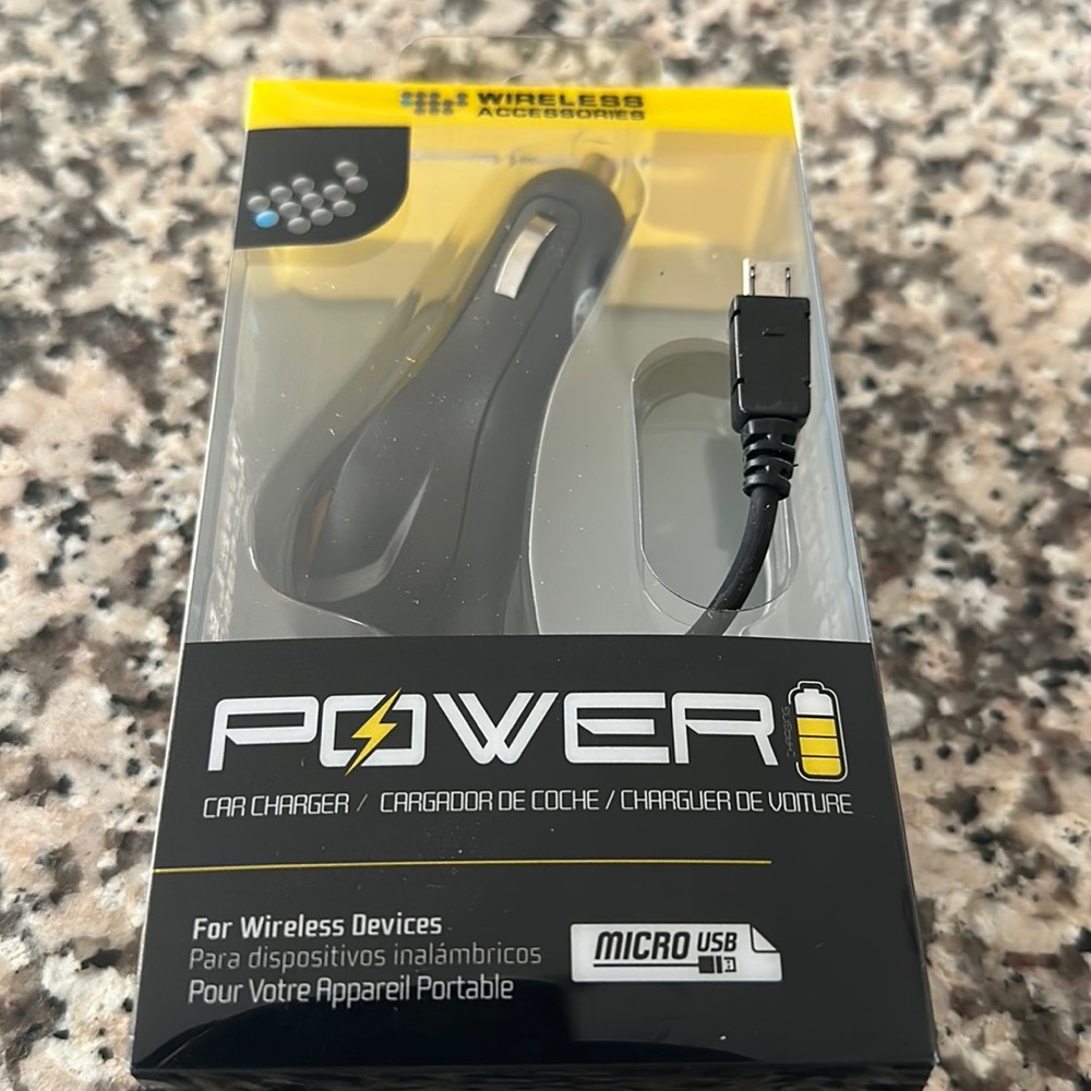 NWT POWER 8ft. Car Charger. For Wireless Devices.